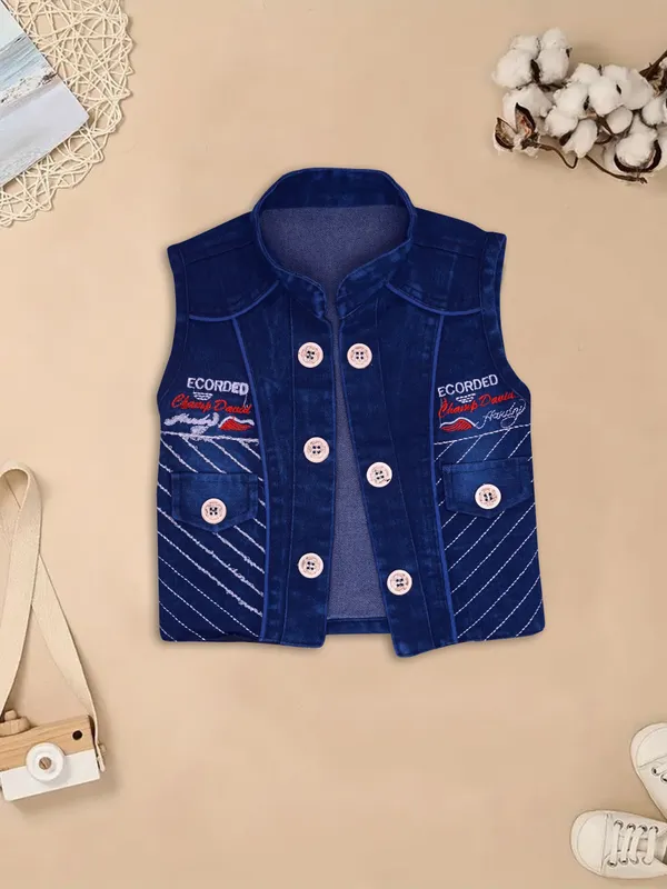 Blue_Cotton_Blend_Printed_Shirt_For_Baby_Boys
