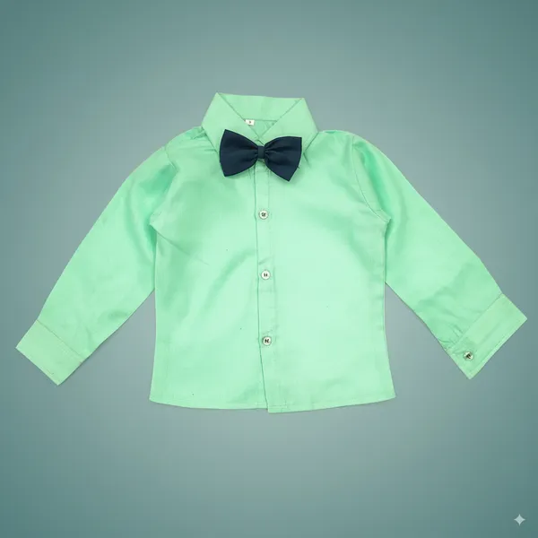 Dark_Green_Cotton_Blend_Solid_Shirt_For_Baby_Boys