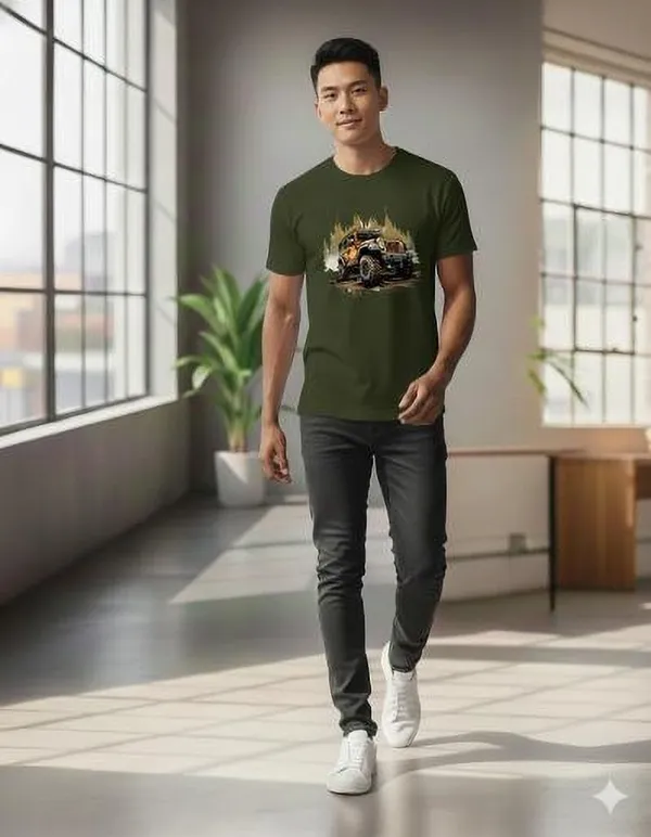 Dark_Green_Pure_Cotton_Printed_Round_Neck_Tshirt_For_Men