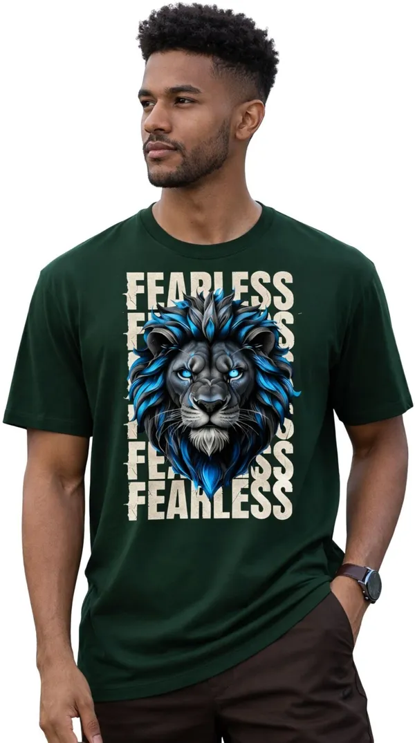 Green_Pure_Cotton_Self_Design_Round_Neck_Tshirt_For_Men