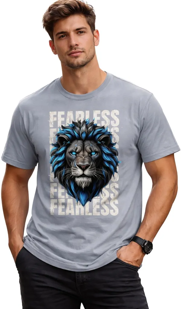 Grey_Pure_Cotton_Self_Design_Round_Neck_Tshirt_For_Men