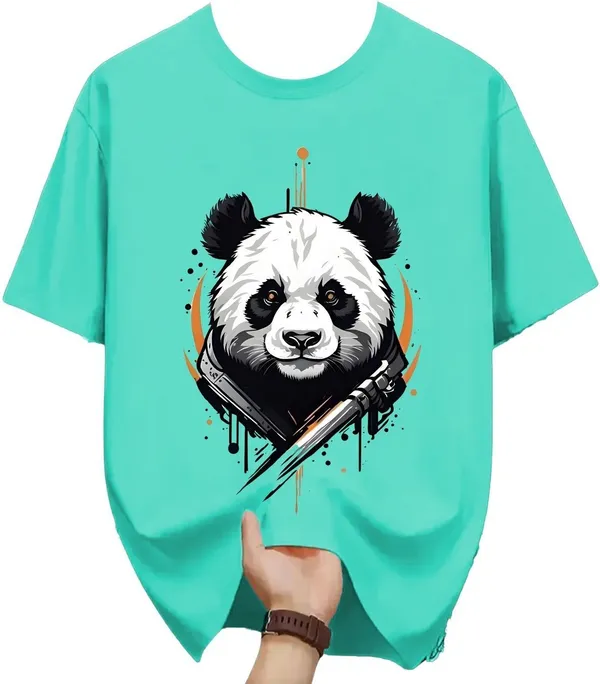 Light_Blue_Pure_Cotton_Self_Design_Round_Neck_Tshirt_For_Men