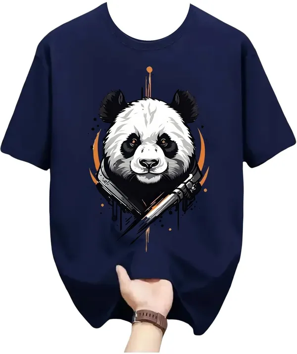 Dark_Blue_Pure_Cotton_Self_Design_Round_Neck_Tshirt_For_Men