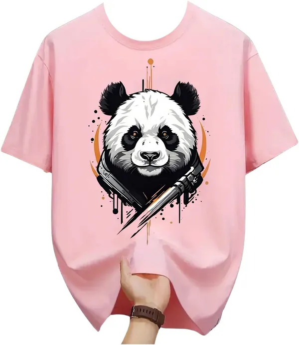 Pink_Pure_Cotton_Self_Design_Round_Neck_Tshirt_For_Men