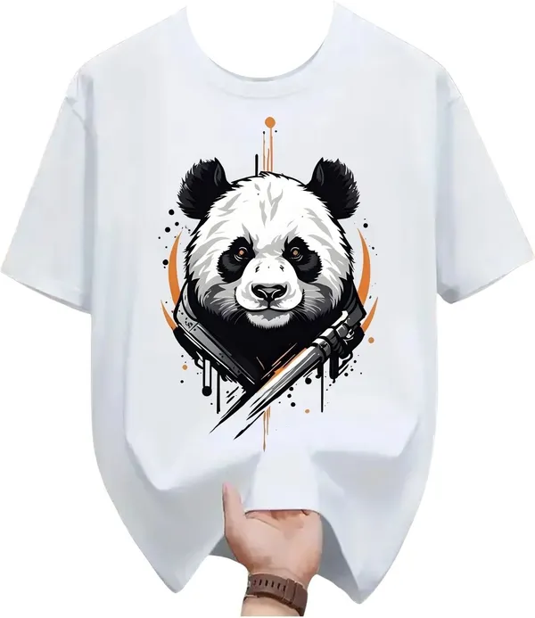 White_Pure_Cotton_Self_Design_Round_Neck_Tshirt_For_Men