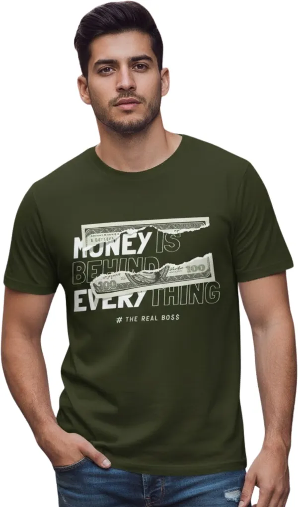 Dark_Green_Pure_Cotton_Self_Design_Round_Neck_Tshirt_For_Men
