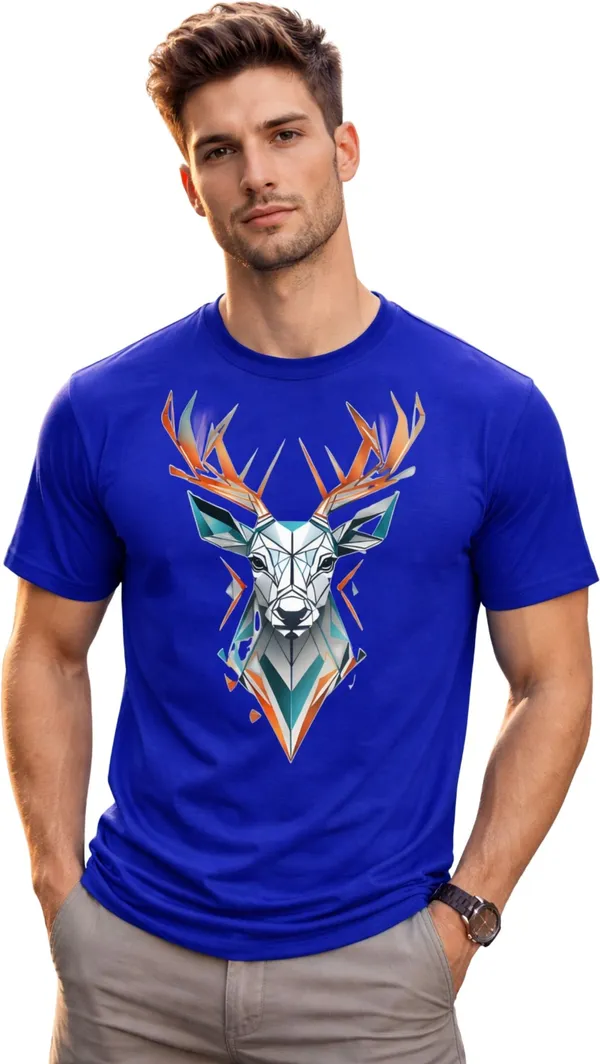 Dark_Blue_Pure_Cotton_Self_Design_Round_Neck_Tshirt_For_Men