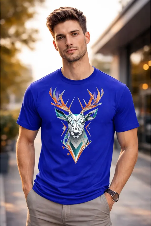 Dark_Blue_Pure_Cotton_Self_Design_Round_Neck_Tshirt_For_Men