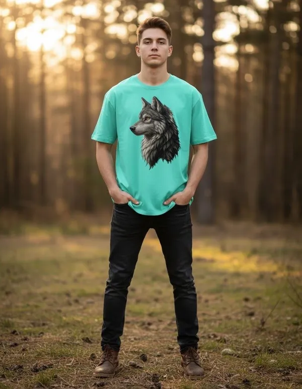 Light_Green_Pure_Cotton_Self_Design_Round_Neck_Tshirt_For_Men