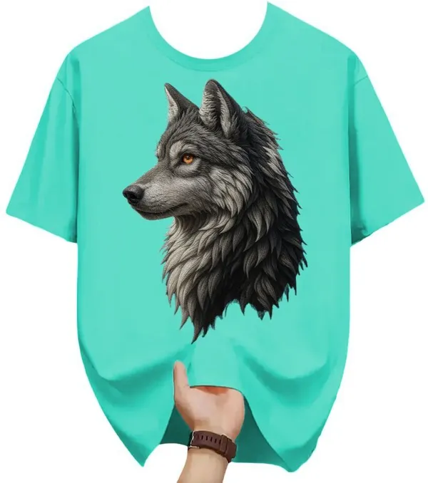 Light_Green_Pure_Cotton_Self_Design_Round_Neck_Tshirt_For_Men