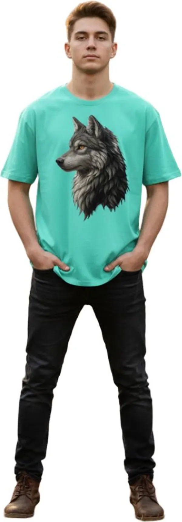 Light_Green_Pure_Cotton_Self_Design_Round_Neck_Tshirt_For_Men