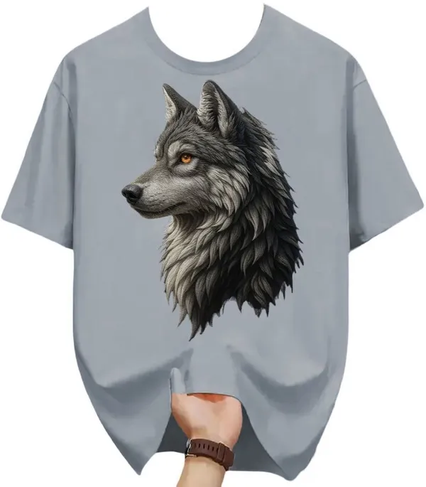 Grey_Pure_Cotton_Self_Design_Round_Neck_Tshirt_For_Men