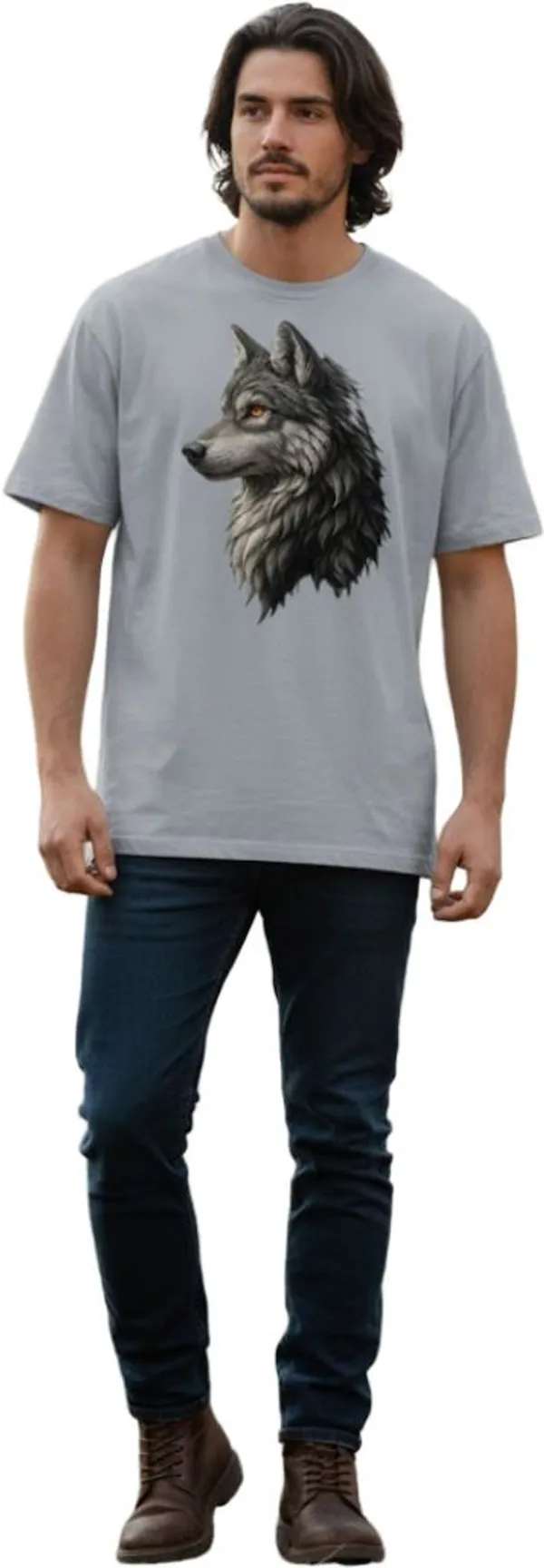 Grey_Pure_Cotton_Self_Design_Round_Neck_Tshirt_For_Men