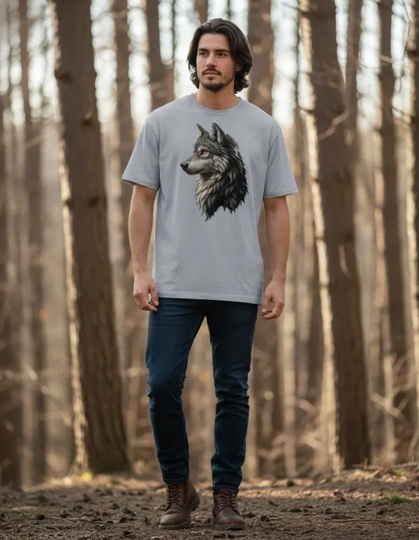 Grey_Pure_Cotton_Self_Design_Round_Neck_Tshirt_For_Men