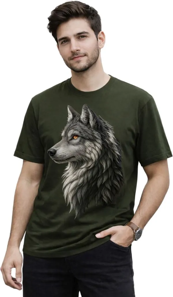 Dark_Green_Pure_Cotton_Self_Design_Round_Neck_Tshirt_For_Men