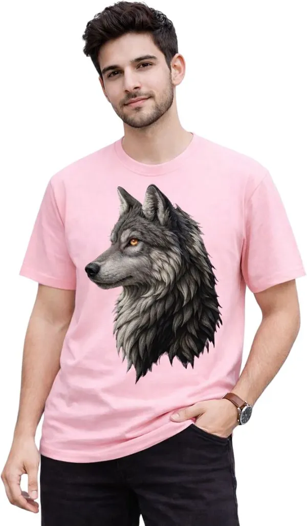 Pink_Pure_Cotton_Self_Design_Round_Neck_Tshirt_For_Men