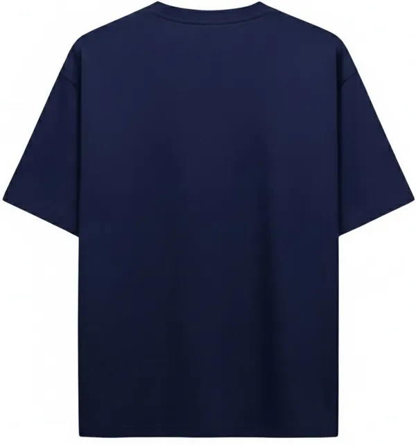 Dark_Blue_Pure_Cotton_Self_Design_Round_Neck_Tshirt_For_Men
