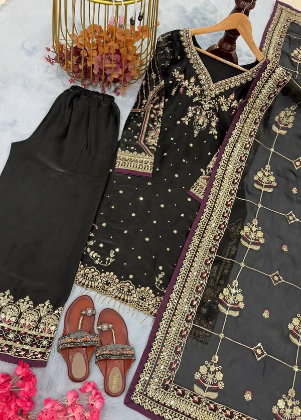 Black_Premium_Synthetic_Sharara_Suit_For_Women