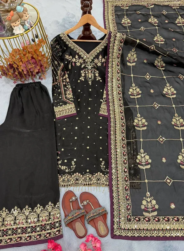 Black_Premium_Synthetic_Sharara_Suit_For_Women