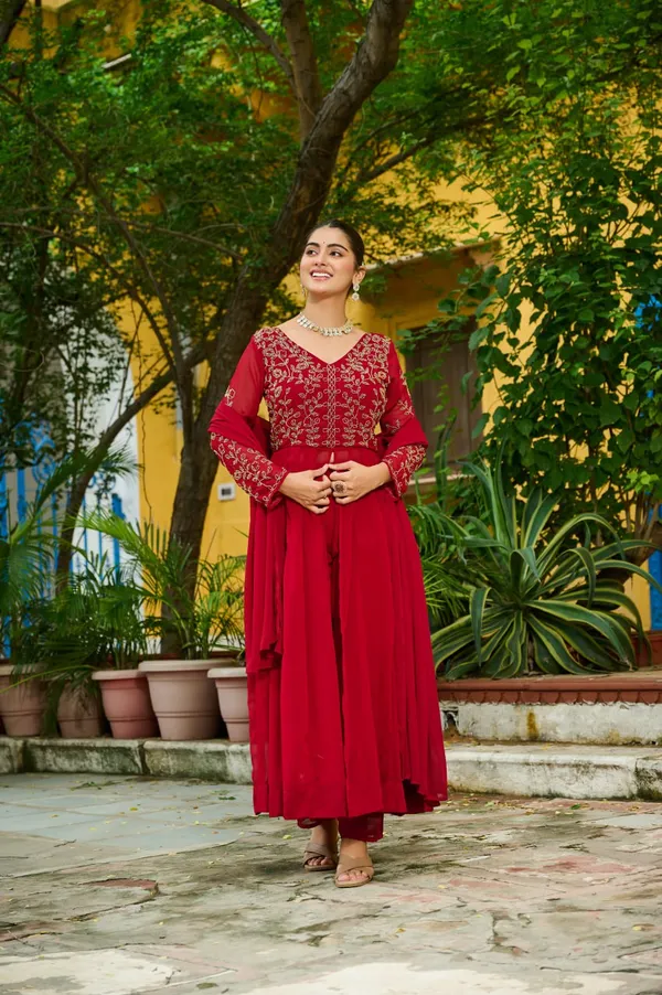 Red_Premium_Synthetic_Kurtis_Pant_For_Women