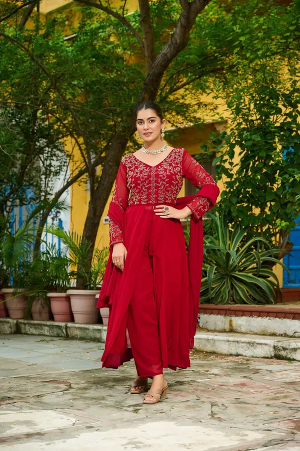 Red_Premium_Synthetic_Kurtis_Pant_For_Women