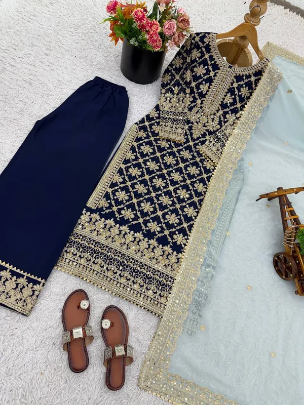Blue_Premium_Synthetic_Dress_For_Women