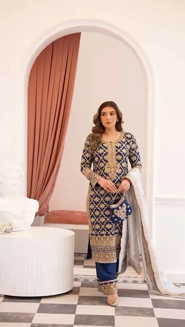 Blue_Premium_Synthetic_Dress_For_Women