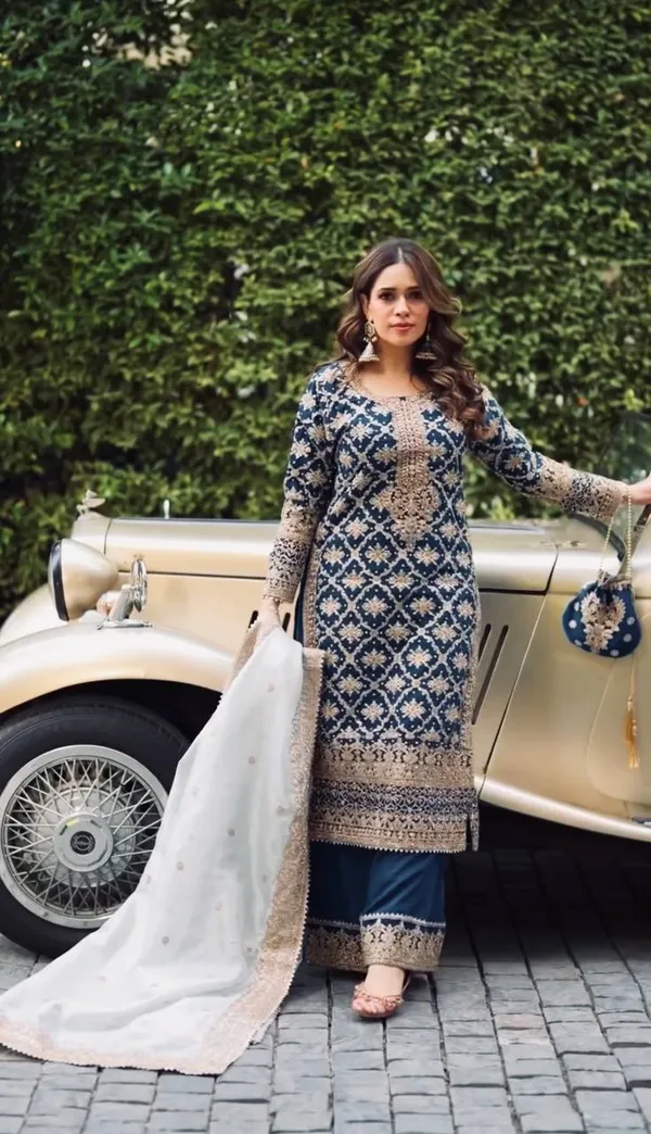Blue_Premium_Synthetic_Dress_For_Women