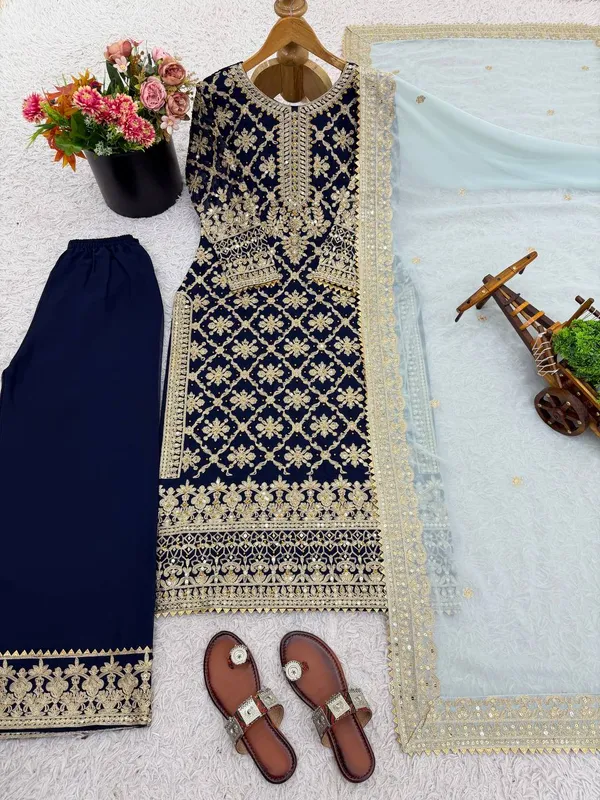 Blue_Premium_Synthetic_Dress_For_Women