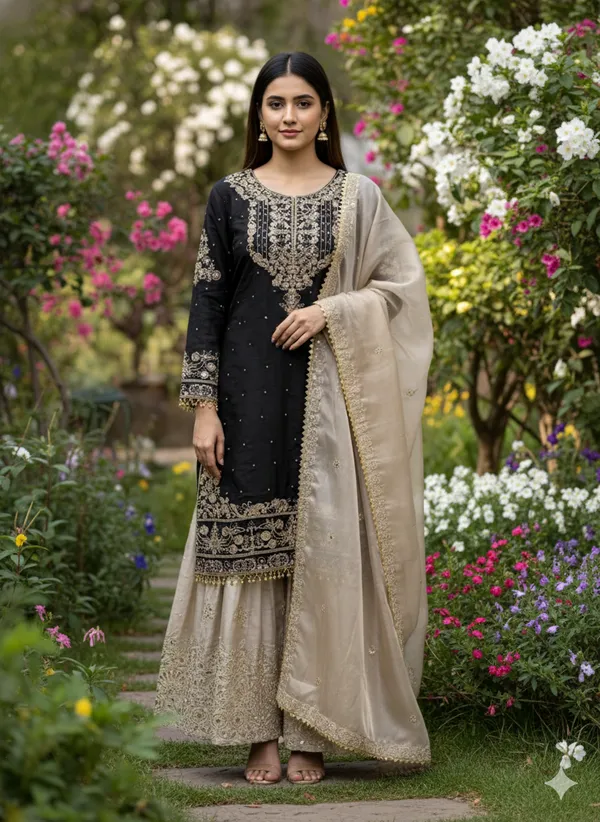 Black_9000Velvet_Kurti_Plazzo_For_Women