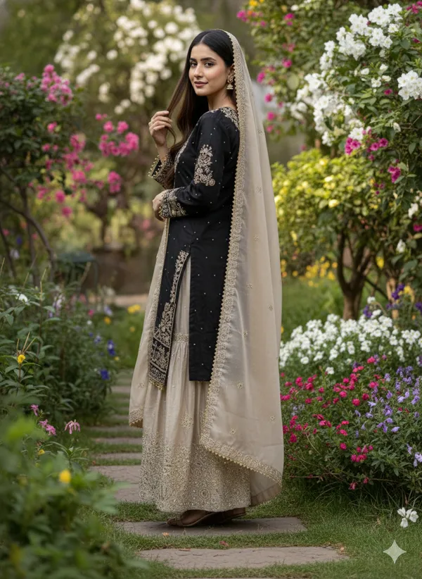 Black_9000Velvet_Kurti_Plazzo_For_Women
