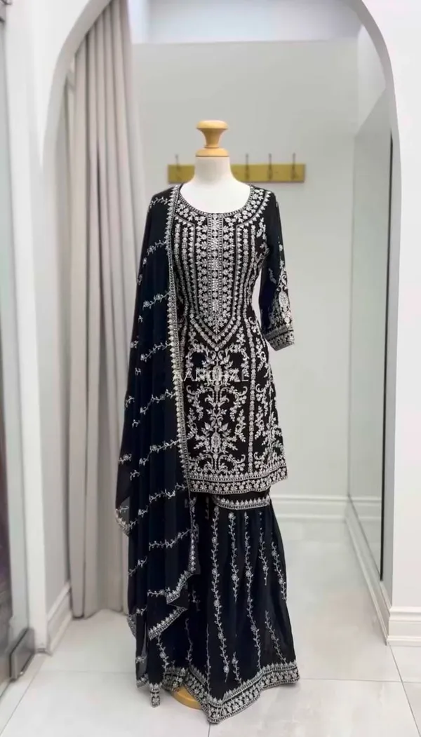 Black_Premium_Synthetic_Sharara_Suit_For_Women