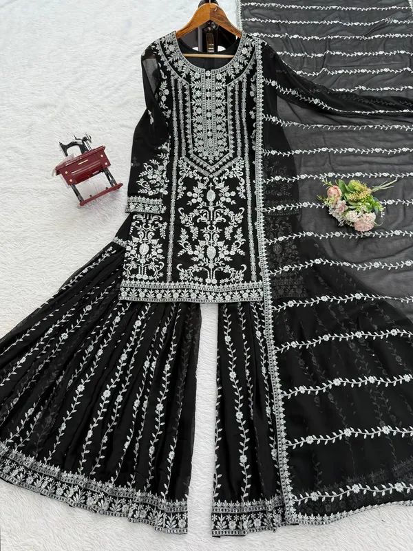 Black_Premium_Synthetic_Sharara_Suit_For_Women
