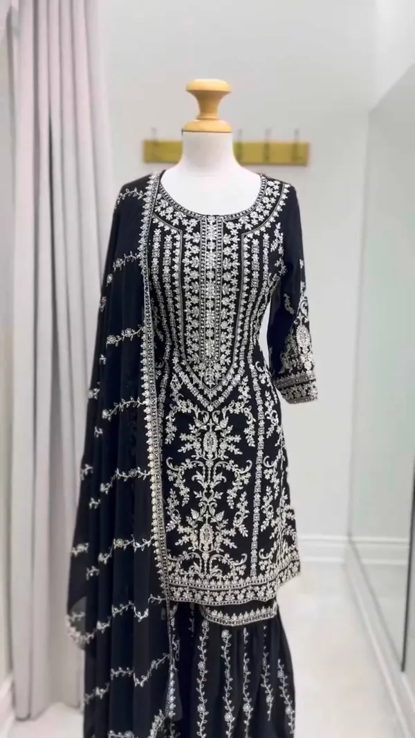 Black_Premium_Synthetic_Sharara_Suit_For_Women
