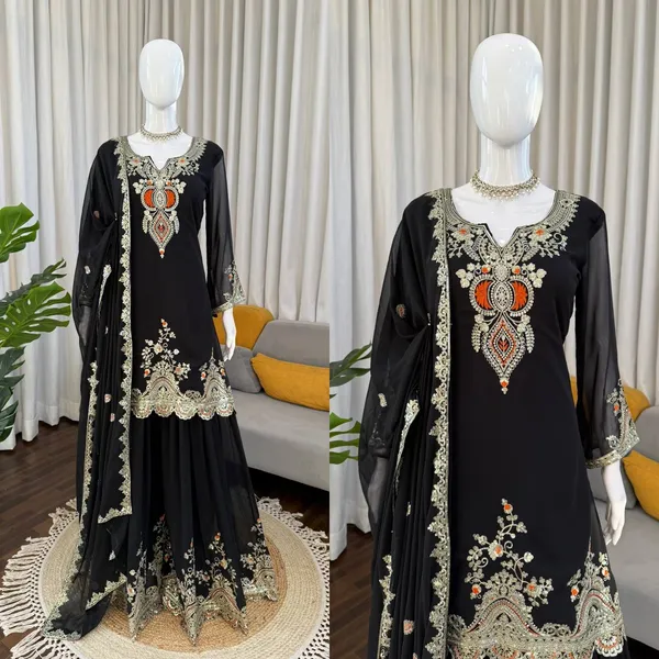 Black_Pakistani_Embroidered_Sequence_Work_Salwar_Kameez_For_Women