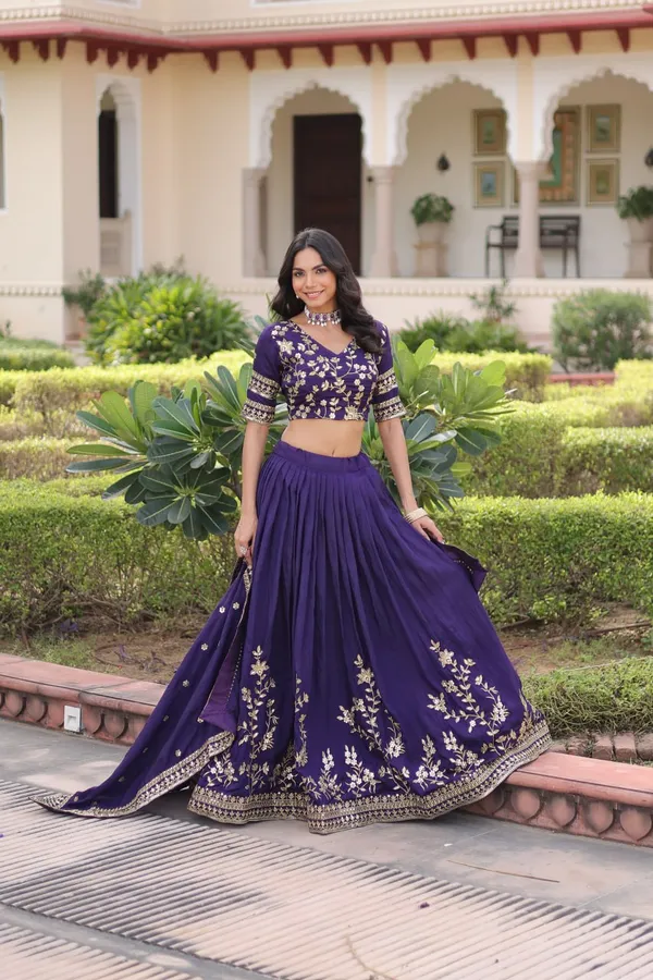 Purple_Fauxgeorgette_Lehenga_Choli_For_Women