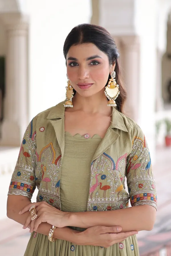Parrot_Vichitrasilk_Gowns_For_Women