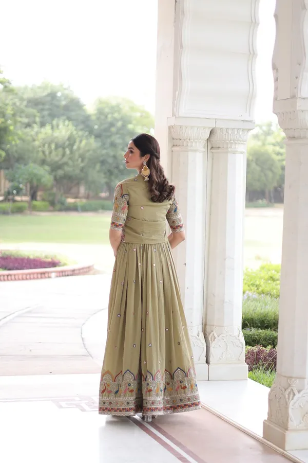 Parrot_Vichitrasilk_Gowns_For_Women