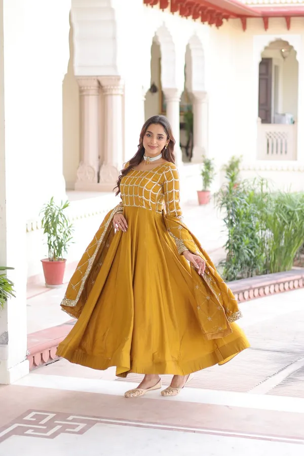 Yellow_Ncvichitra_Gowns_For_Women
