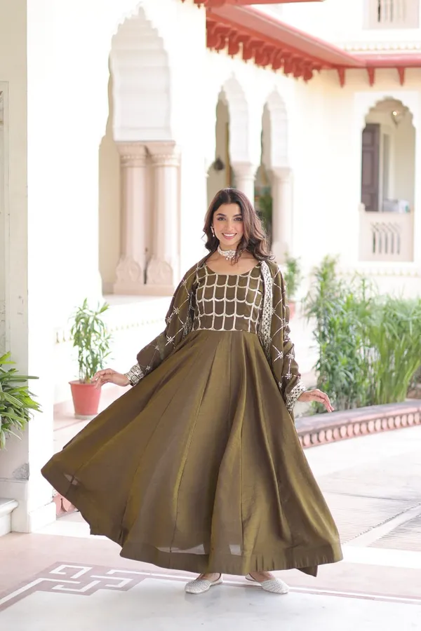 Yellow_Ncvichitra_Gowns_For_Women