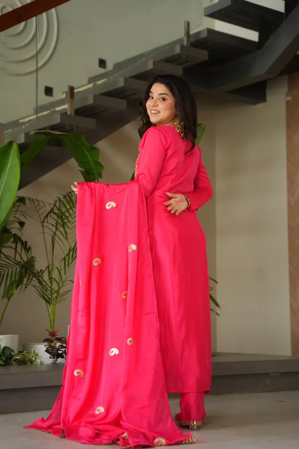 Pink_Romansilk_Kurti_Pant_For_Women