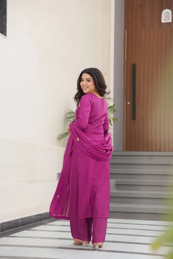 Purple_Romansilk_Kurti_Pant_For_Women