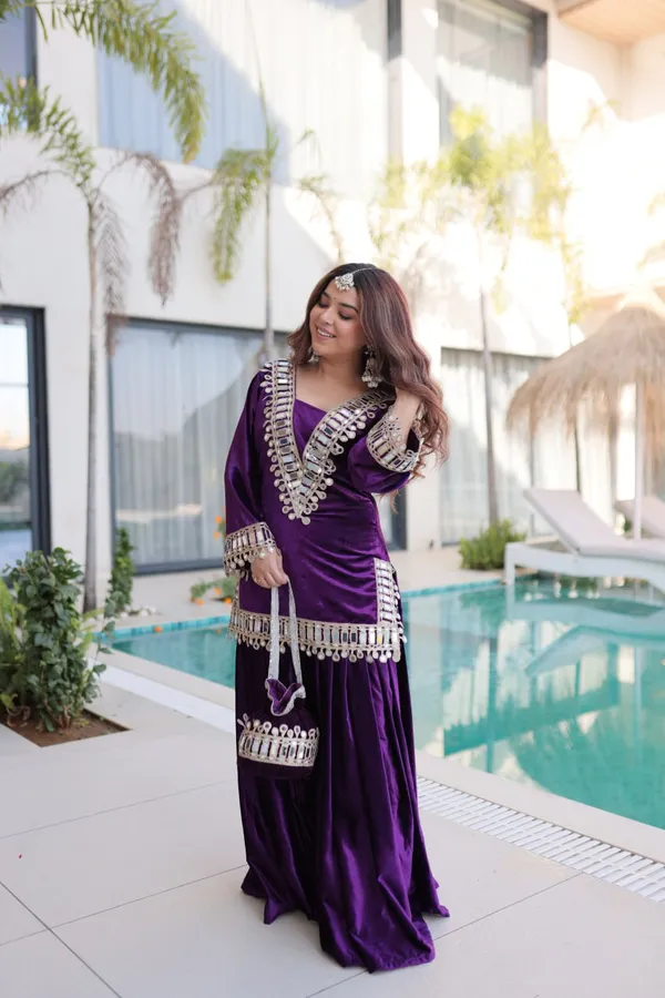 Purple_Icevelvet_Kurti_Plazzo_For_Women