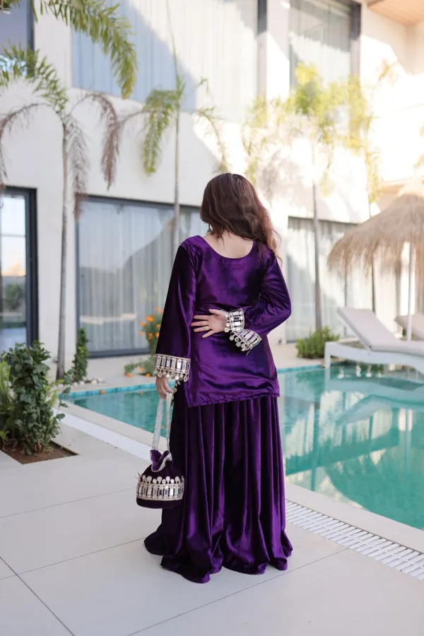 Purple_Icevelvet_Kurti_Plazzo_For_Women