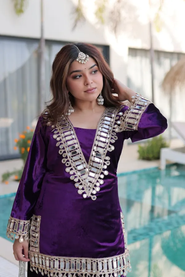 Purple_Icevelvet_Kurti_Plazzo_For_Women