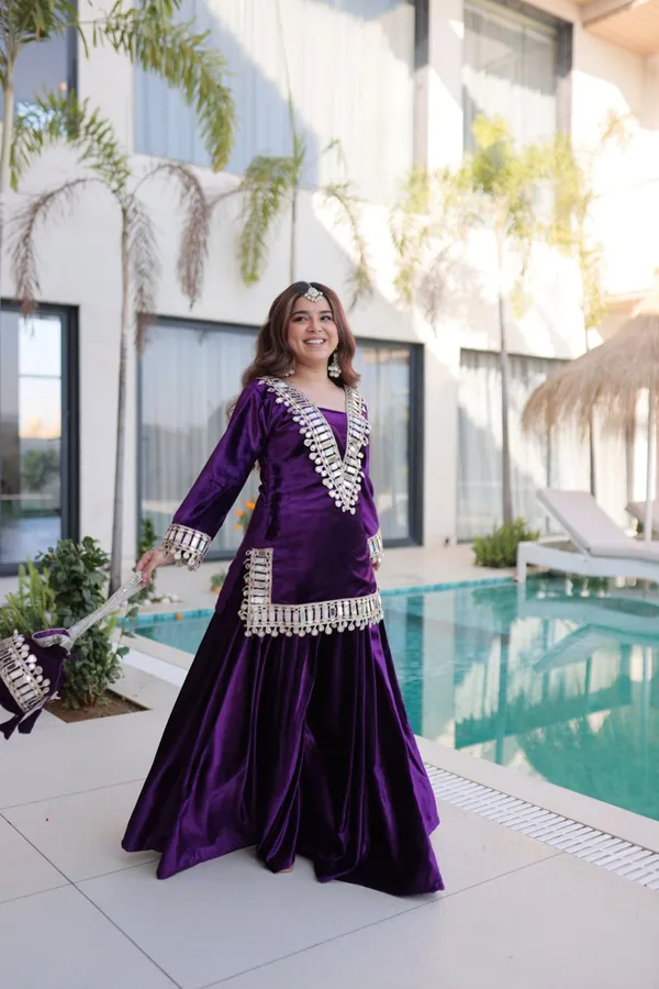Purple_Icevelvet_Kurti_Plazzo_For_Women