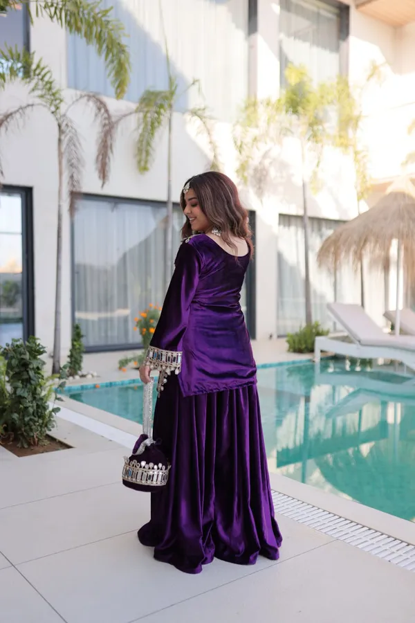 Purple_Icevelvet_Kurti_Plazzo_For_Women