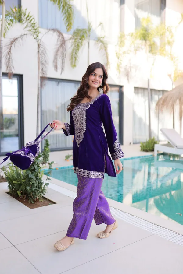 Purple_Gmysilk_Kurti_Pant_For_Women