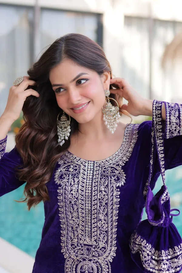 Purple_Gmysilk_Kurti_Pant_For_Women