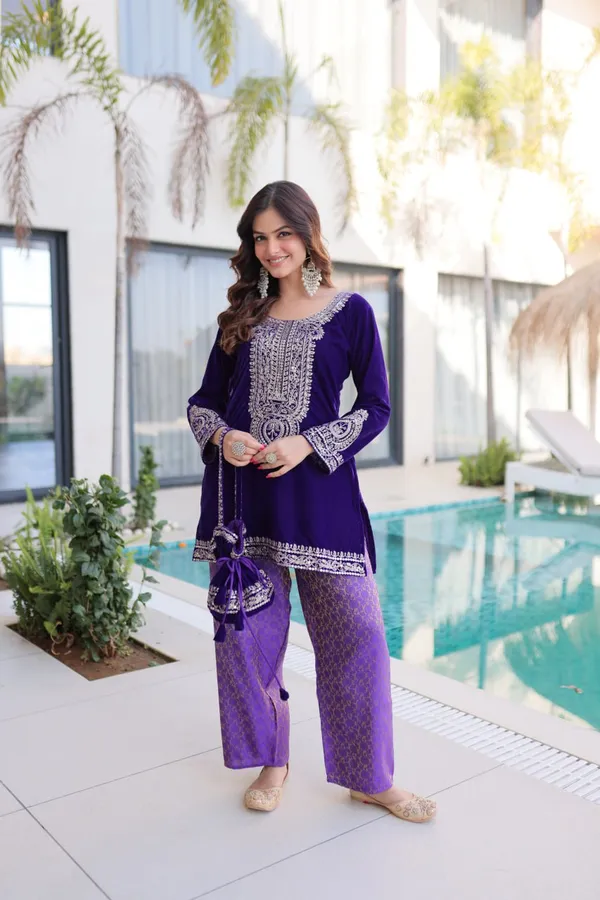 Purple_Gmysilk_Kurti_Pant_For_Women